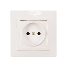 Розетка одинарная Luxel BRAVO (5001) белая