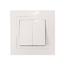 Выключатель двойной Luxel BRAVO (5003) белый