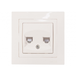 Розетка телефонная двойная Luxel BRAVO (5014) белая