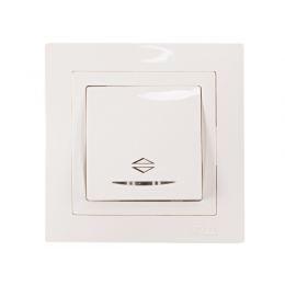 Выключатель проходной с подсветкой Luxel BRAVO (5016) белый