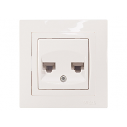 Компьютерная розетка двойная Luxel BRAVO (5028) белая