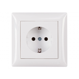 Розетка с заземлением Luxel PRIMERA  (3004) белая