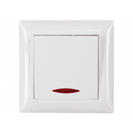 Выключатель с подсветкой Luxel PRIMERA (3005) белый