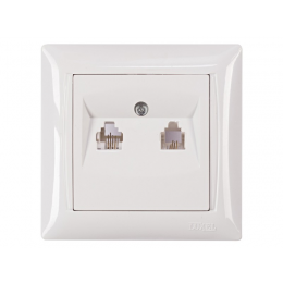 Розетка телефонная двойная Luxel PRIMERA (3014) белая