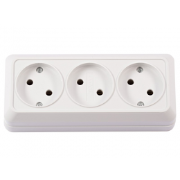 Наружная тройная розетка Luxel OPERA (2013) белая