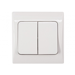 Двойной выключатель Luxel FAIRY (4003) белый