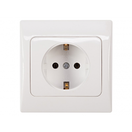 Розетка с заземлением Luxel FAIRY (4004) белая