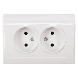 розетка двойная Luxel FAIRY (4007) белая