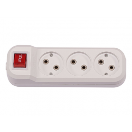 Колодка Luxel 3 розетки с выключателем (7221)