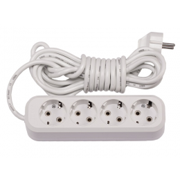 Сетевой удлинитель Luxel 4 розетки 3М с заземлением (7153)