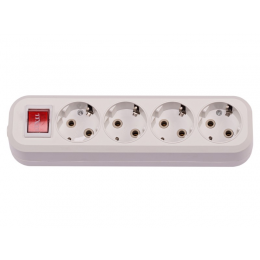 Колодка Luxel 4 розетки с заземлением и выключателем (7251)