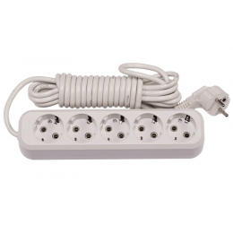 Сетевой удлинитель Luxel 5 розеток 5М с заземлением (7175)