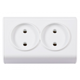 Розетка двойная Luxel MINIATURE (2057) белая