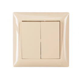 Выключатель двойной Luxel PRIMERA (3303) кремовый