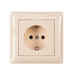 Розетка с заземлением Luxel PRIMERA  (3304) кремовая
