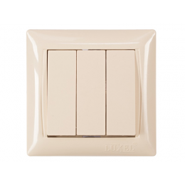 Выключатель тройной Luxel PRIMERA (3313) кремовый