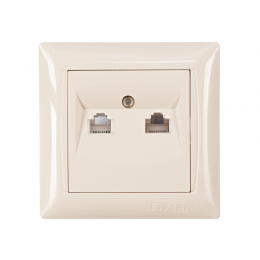 Компьютерная розетка телефонная Luxel PRIMERA (3329)кремовая