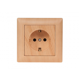 Розетка с заземлением Luxel PRIMERA (3804) сосна