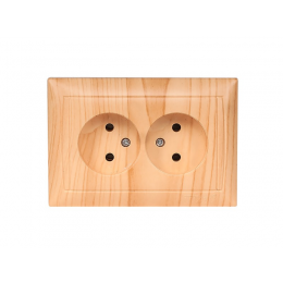 Розетка двойная Luxel PRIMERA (3807) сосна