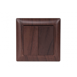 Выключатель двойной Luxel PRIMERA (3903) вишневый