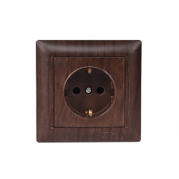 Розетка с заземлением Luxel PRIMERA (3904) вишневая