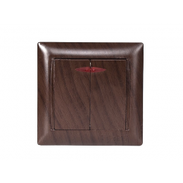 Выключатель двойной с подсветкой Luxel PRIMERA (3906) вишневый