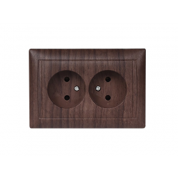 Розетка двойная Luxel PRIMERA (3907) вишневая