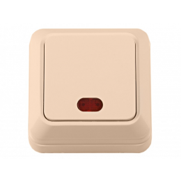 Наружный выключатель с подсветкой Luxel OPERA (2305) кремовый