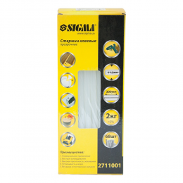 Стержни клеевые Ø11.2×300мм 68шт 2кг (прозрачные) SIGMA (2711001)