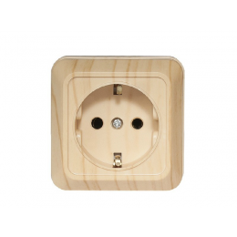 Наружная розетка с заземлением Luxel OPERA (2804) сосна