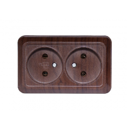 Наружная двойная розетка Luxel OPERA (2907) вишневая