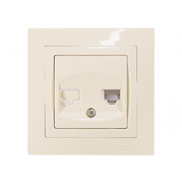 Розетка телефонная Luxel BRAVO (5310) кремовая