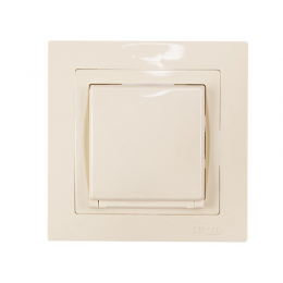 Розетка с заземлением и крышкой Luxel BRAVO (5311) кремовая