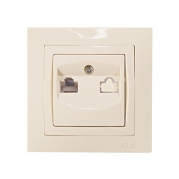 Компьютерная розетка Luxel BRAVO (5327) кремовая