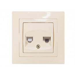 Компьютерная розетка   телефонная Luxel BRAVO (5329) кремовая