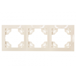 Рамка 3-я горизонтальная Luxel BRAVO (5323) кремовая