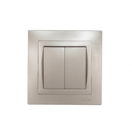 Выключатель двойной Luxel BRAVO (5403) антрацитовый