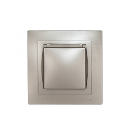 Розетка с заземлением и крышкой Luxel BRAVO (5411) антрацитовая