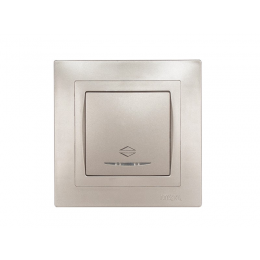 Выключатель проходной с подсветкой Luxel BRAVO (5416) антрацитовый