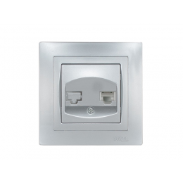 Розетка телефонная Luxel BRAVO (5510) серебряная