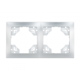 Рамка 2-я горизонтальная Luxel BRAVO (5522) серебряная