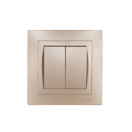 Выключатель двойной Luxel BRAVO (5603) платиновый
