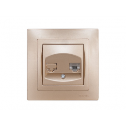 Розетка телефонная Luxel BRAVO (5610) платиновая