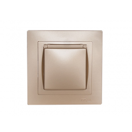 Розетка с заземлением и крышкой Luxel BRAVO (5611) платиновая