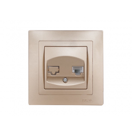 Компьютерная розетка Luxel BRAVO (5627) платиновая