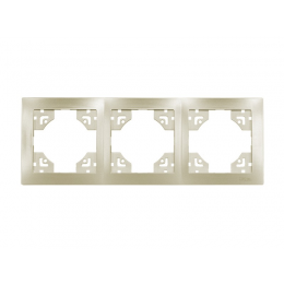 Рамка 3-я горизонтальная Luxel BRAVO (5623) платиновая