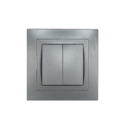 Выключатель двойной Luxel BRAVO (5703) графитовый