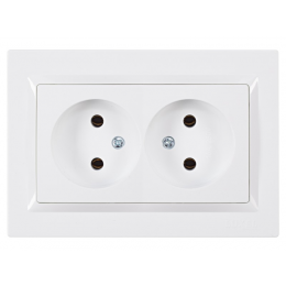 Розетка двойная Luxel JAZZ (9007) белая