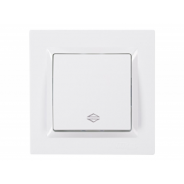 Выключатель проходной Luxel JAZZ (9015) белый