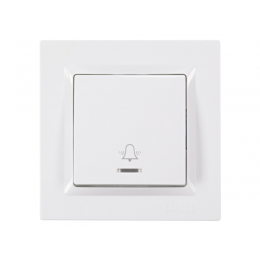 Кнопка звонка с подсветкой Luxel JAZZ (9018) белая